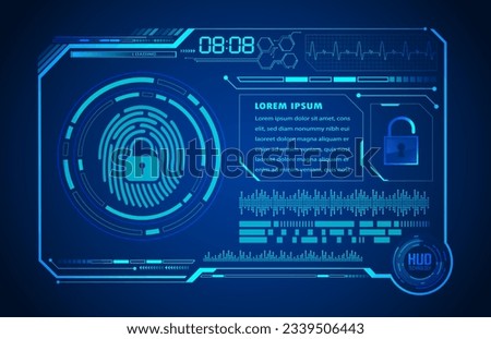 HUD Closed Padlock on digital background, cyber security