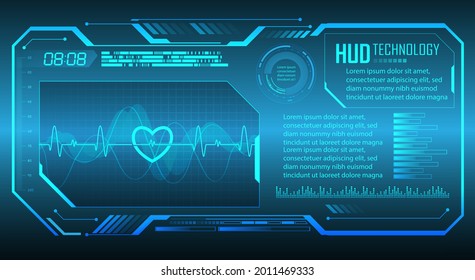 fondo del concepto de tecnología futura de hud cyber-circuito