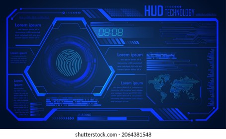 fondo del concepto de tecnología futura de hud cyber-circuito