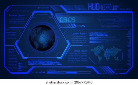 hud cyber circuit future technology concept background
