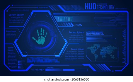 fondo del concepto de tecnología futura de hud cyber-circuito