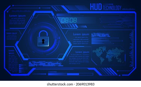 fondo del concepto de tecnología futura de hud cyber-circuito