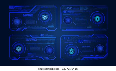 hud cyber circuit future technology concept background