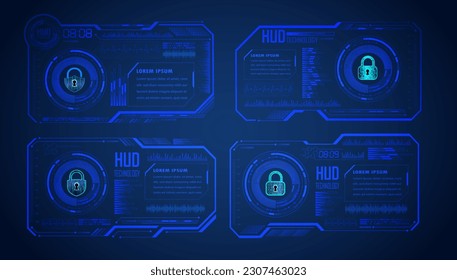 fondo del concepto de tecnología futura de hud cyber-circuito