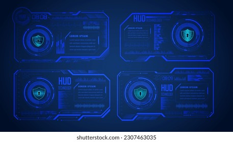 fondo del concepto de tecnología futura de hud cyber-circuito