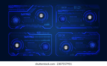hud cyber circuit future technology concept background