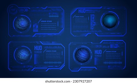 fondo del concepto de tecnología futura de hud cyber-circuito