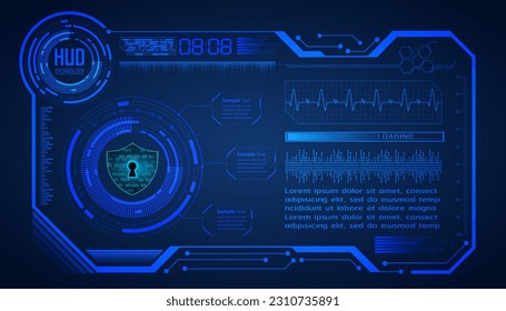 fondo del concepto de tecnología futura de hud cyber-circuito