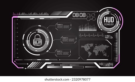 hud cyber circuit future technology concept background