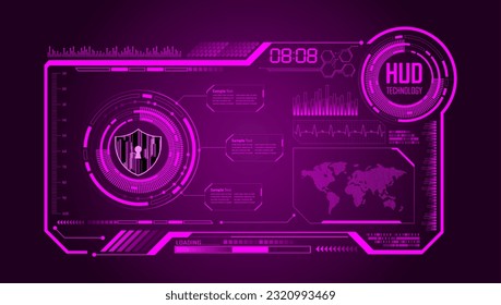 fondo del concepto de tecnología futura de hud cyber-circuito