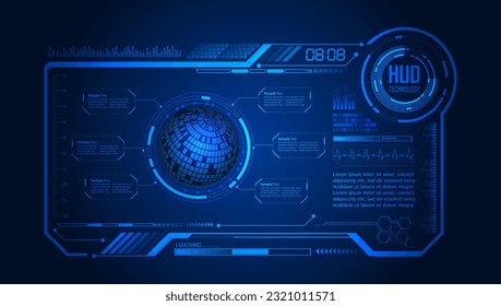 fondo del concepto de tecnología futura de hud cyber-circuito