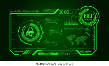fondo del concepto de tecnología futura de hud cyber-circuito