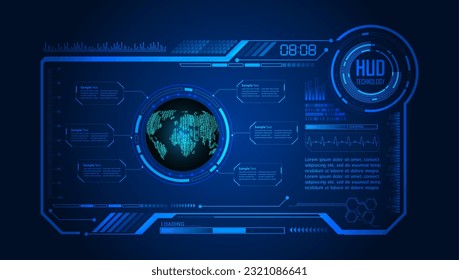 fondo del concepto de tecnología futura de hud cyber-circuito