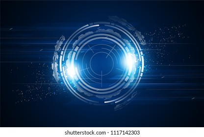 hud digital cyber concept circular template background eps 10 vector