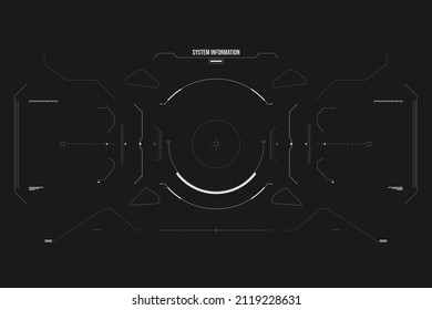 HUD Digital Technology Scifi Interface Monitoring Screen System Element .Aim Crosshair Security Check Technology Template  For Game, UI, UX, Infographic