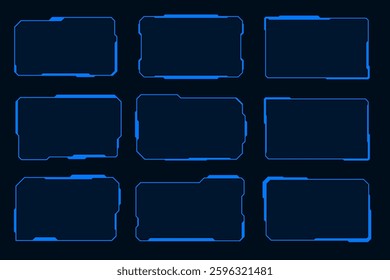 HUD element blue frame technology futuristic interface