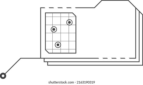 Hud. Llamada a la carpeta de archivos. Icono de línea negra