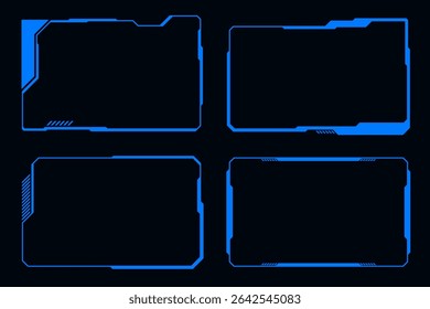 Painel de controle da interface digital futurista do elemento HUD. Tecnologia de quadro azul