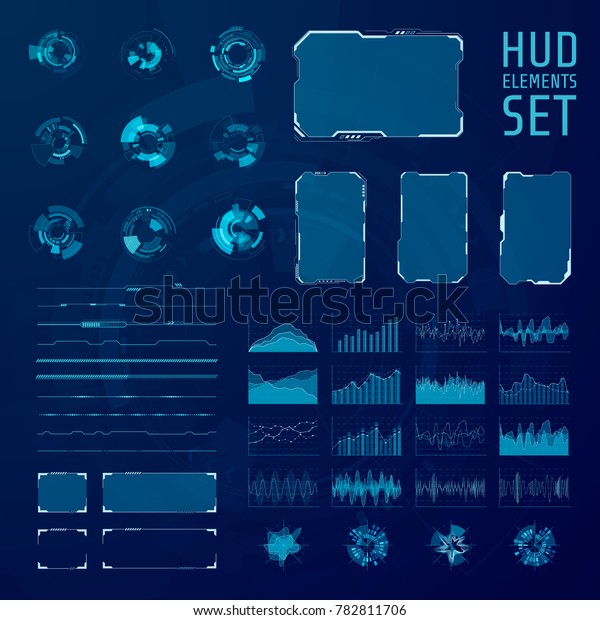 Hud Elements Collection Set Graphic Abstract Stock Vector (Royalty Free ...