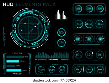 Hud elements pack. Vector art.