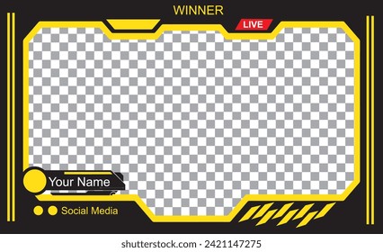 HUD elements set overlay stream transparent background, cinema, film, video conferencing, 16:9 rasio Yellow and black