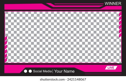HUD elements set overlay stream transparent background, cinema, film, video conferencing, 16:9 rasio purple black color