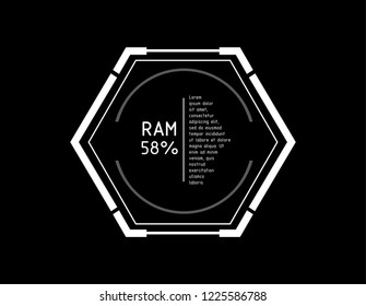 Hud elements,graph.Vector illustration.Head-up display elements for the web.