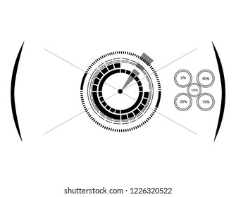 Hud elements,graph.Vector illustration.Head-up display elements for the web.
