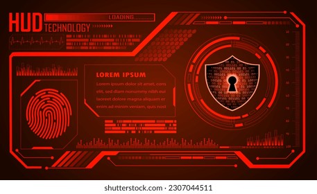 fondo de concepto de tecnología futura de seguridad de impresión de hud Finger