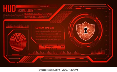 fondo de concepto de tecnología futura de seguridad de impresión de hud Finger