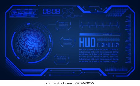 hud finger print  world cyber circuit future technology concept background