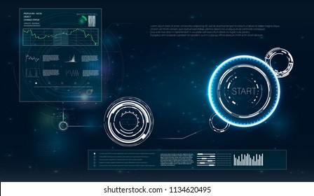 Hud. Flat hud or collection. Illustration vector. Digital radar screen. Radar sign icon. Hud ui  app. Futuristic hud background. 