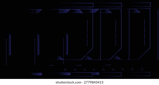 HUD frame element technology background with blue neon light emitting border