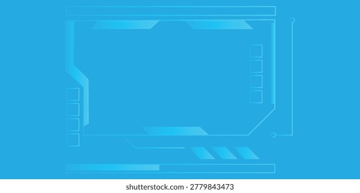 HUD frame element technology background with a border of blue neon light beams on  mesh.eps 10