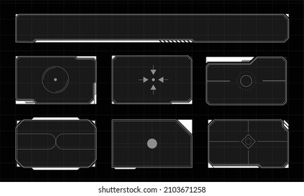 Hud Frame Futuristic Game Target Borders Scifi Empty Banners For Text