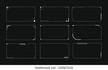 Hud Frame Futuristic Game Target Borders Scifi Empty Banners