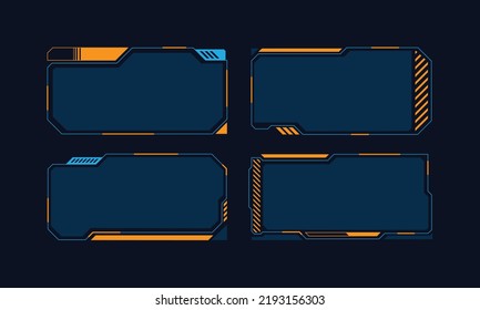 Hud frame futuristic game target borders scifi empty banners