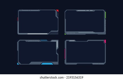 Hud frame futuristic game target borders scifi empty banners