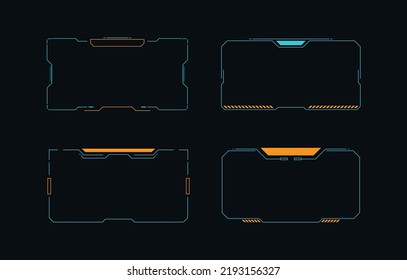 Hud frame futuristic game target borders scifi empty banners