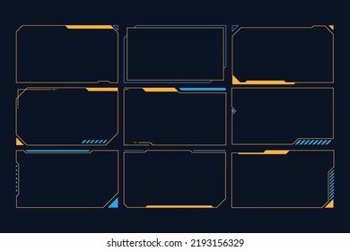Hud frame futuristic game target borders scifi empty banners