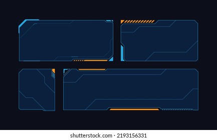 Hud frame futuristic game target borders scifi empty banners