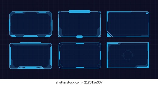 Hud frame futuristic game target borders scifi empty banners