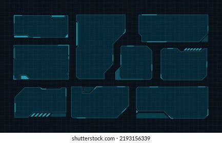 Hud frame futuristic game target borders scifi empty banners