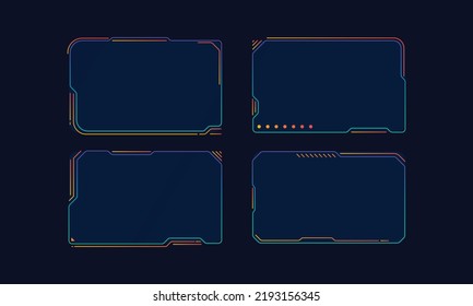 Hud frame futuristic game target borders scifi empty banners