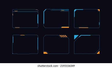 Hud frame futuristic game target borders scifi empty banners
