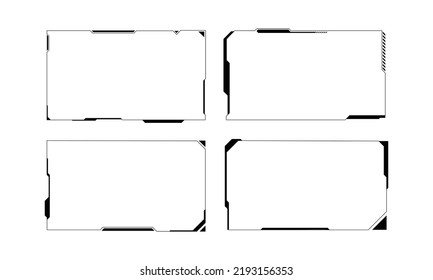 Hud frame futuristic game target borders scifi empty banners