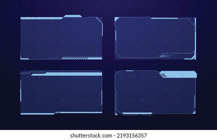 Hud frame futuristic game target borders scifi empty banners