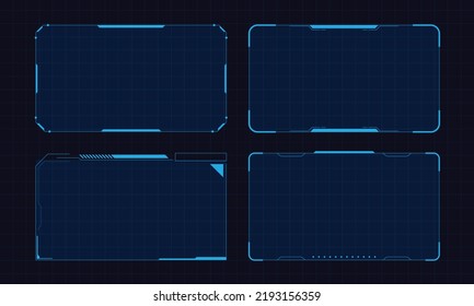 Hud frame futuristic game target borders scifi empty banners