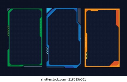 Hud frame futuristic game target borders scifi empty banners