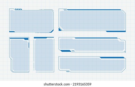 Hud frame futuristic game target borders scifi empty banners for text